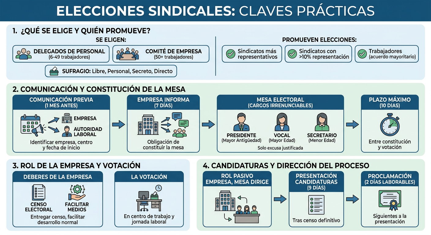 Elecciones sindicales: claves prácticas (Infografía)