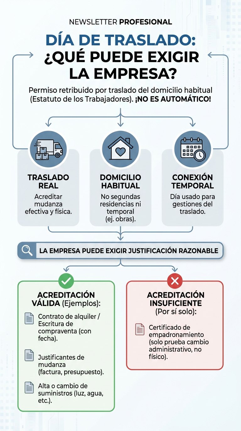 Día de traslado: ¿qué puede exigir la empresa?
